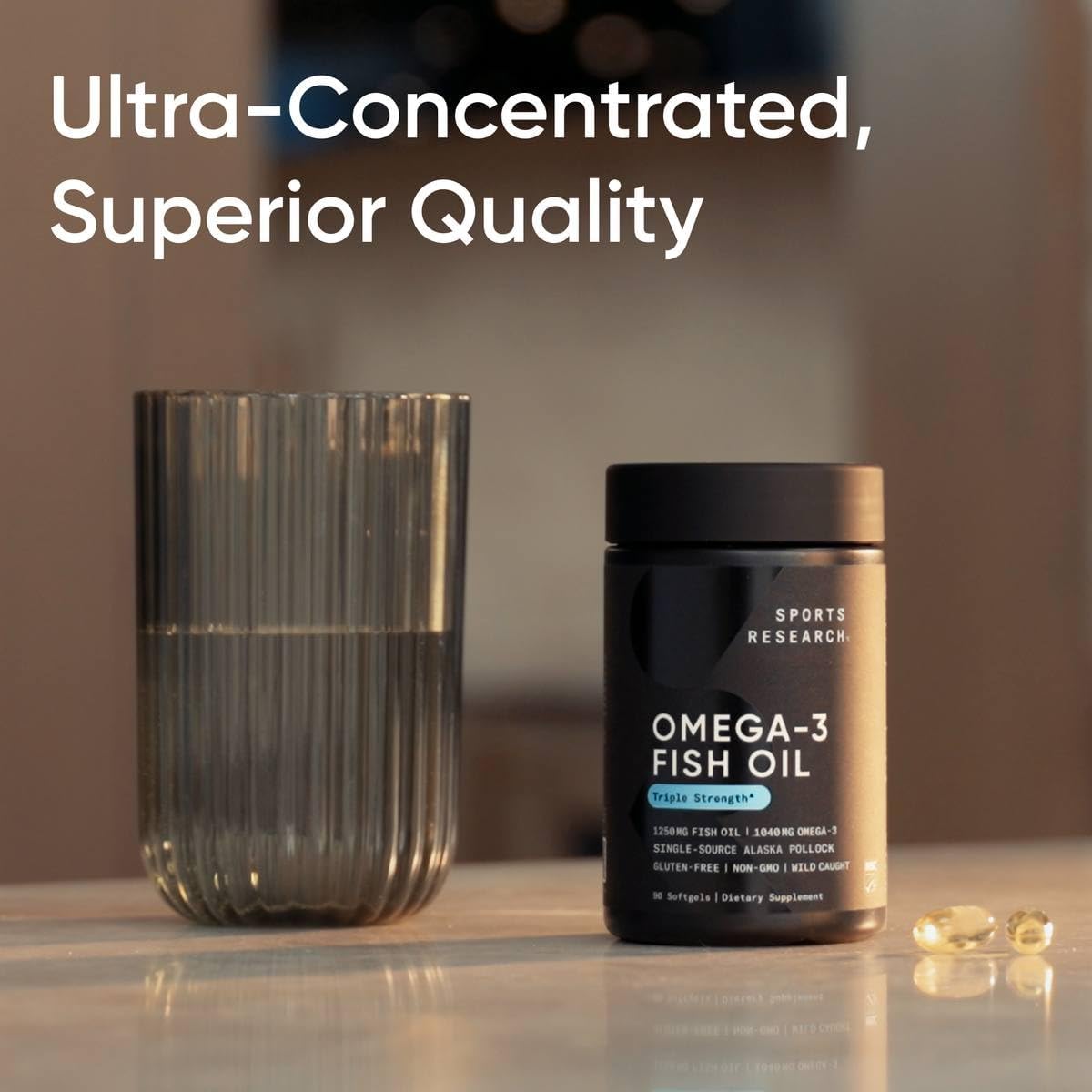 Triple Strength Omega 3 Fish Oil - Burpless Fish Oil Supplement w/EPA & DHA