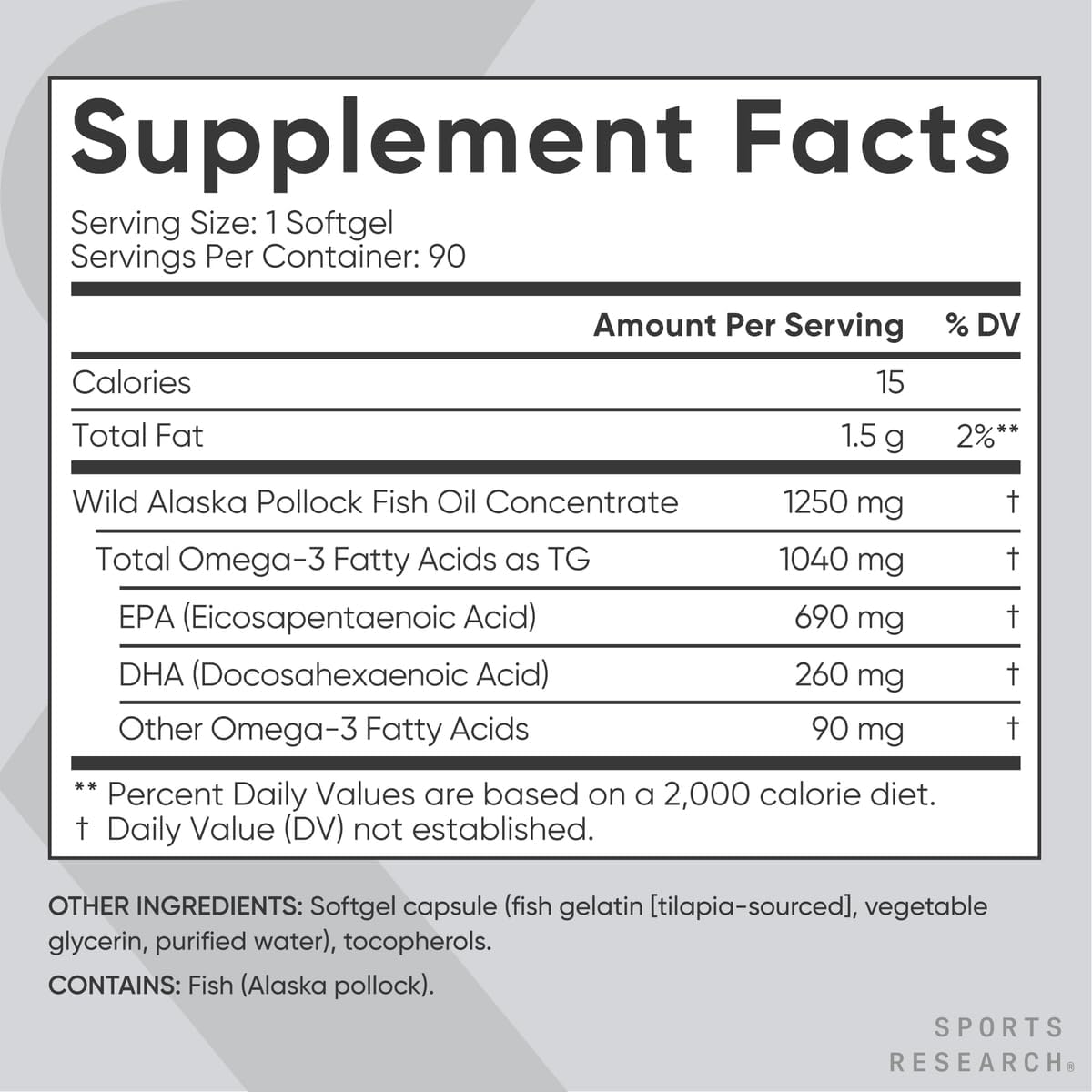 Triple Strength Omega 3 Fish Oil - Burpless Fish Oil Supplement w/EPA & DHA