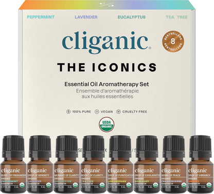 Cliganic Organic Aromatherapy Essential Oils Gift Set
