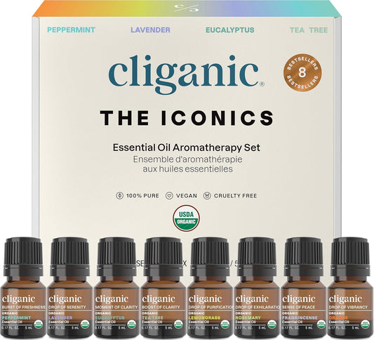 Cliganic Organic Aromatherapy Essential Oils Gift Set