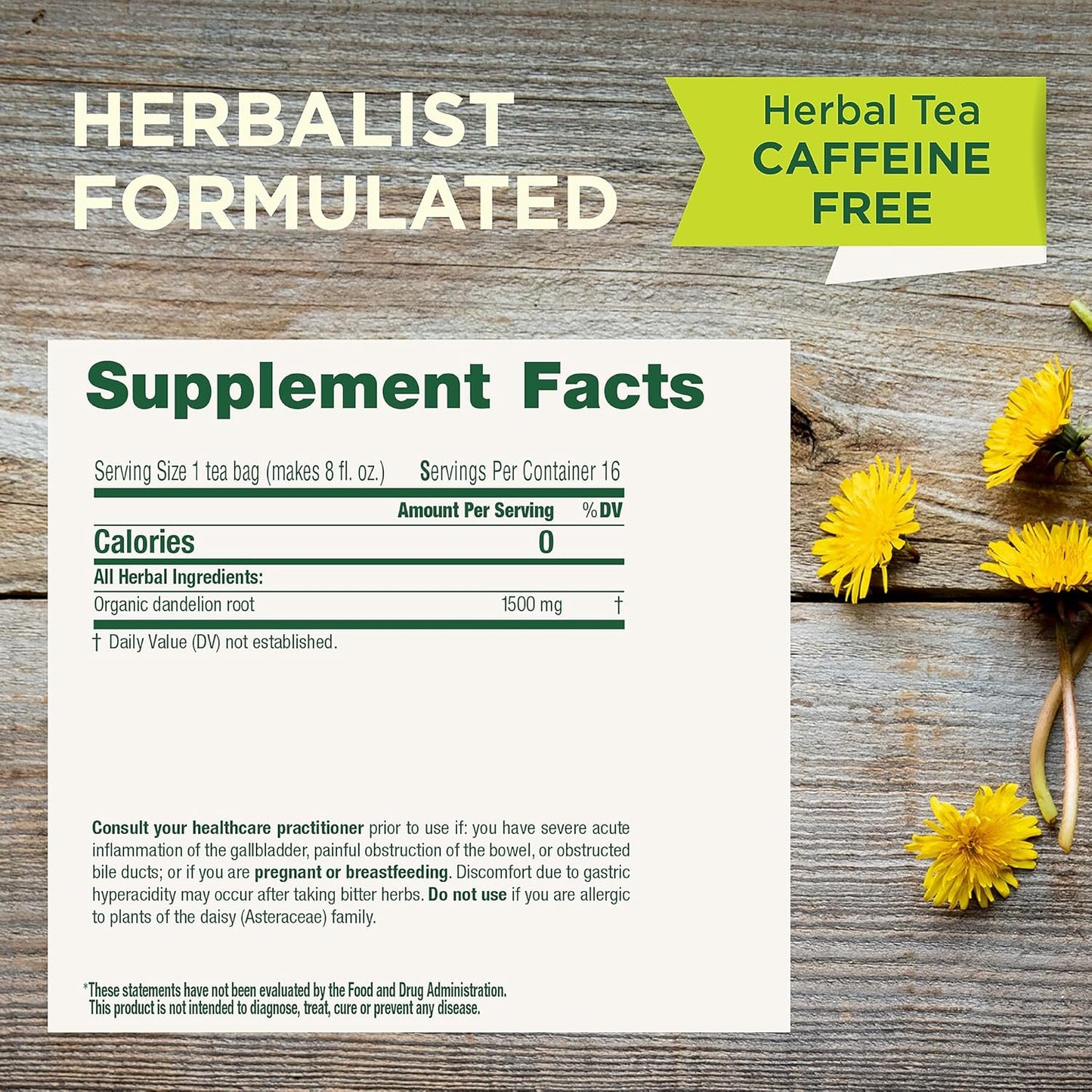 Organic Roasted Dandelion Root Herbal Tea